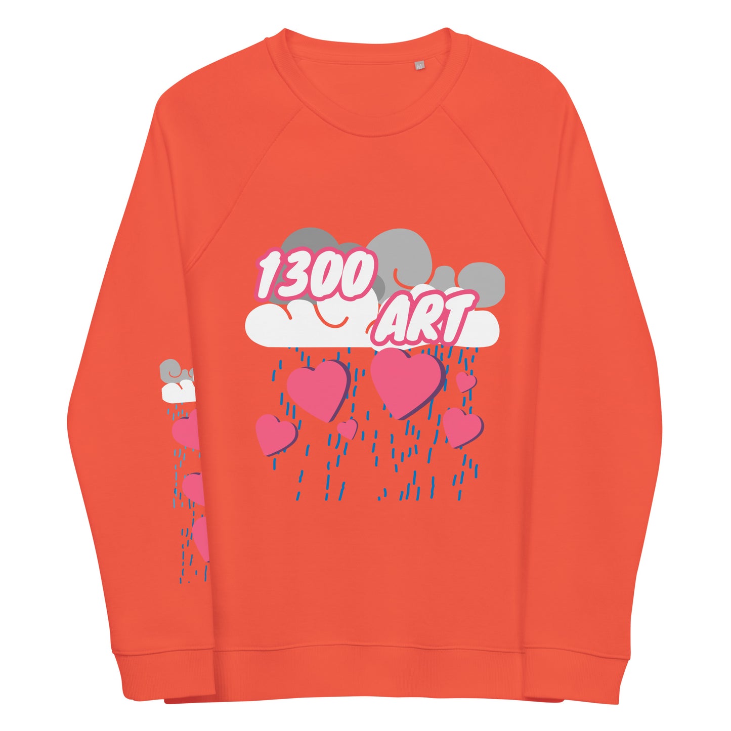 "1300 ART LOVE IN THE AIR" Unisex organic raglan sweatshirt